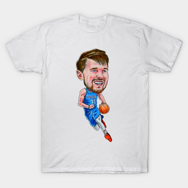 Luka Doncic Caricature T-Shirt by tabslabred